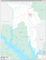 San Augustine County Wall Map Premium Style 2026